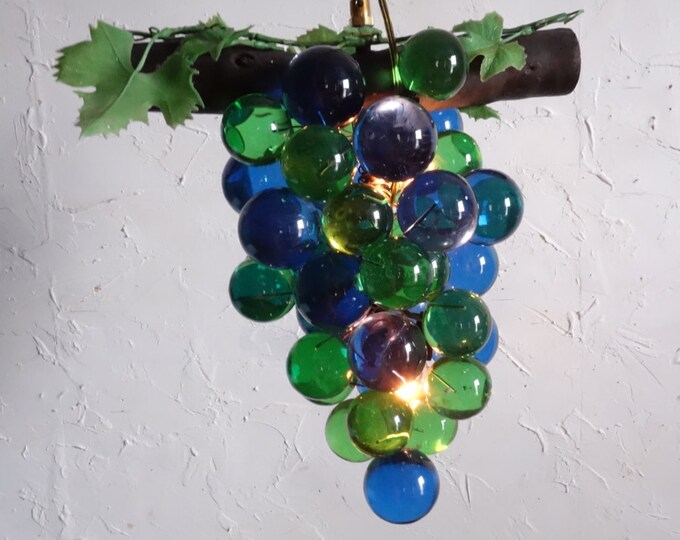 Hanging LUCITE GRAPES Swag Lamp 11 X 13 60s Kitsch Etsy