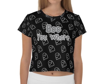 Boo You Wh*re T-shirt corta con stampa all-over