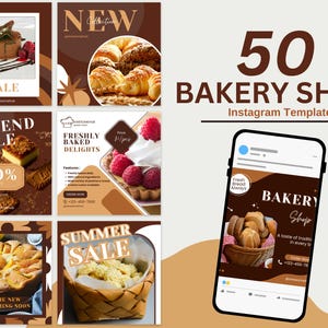 Bakery Store Instagram Posts Templates Bakery Shop IG Instagram Post Canva Template Home Bakery Post Bakers Bakery Lovers Business Marketing