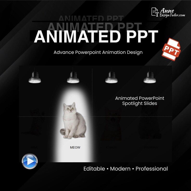 Animated Powerpoint Spotlight Slides, Spotlight Effect Template, PPT ...