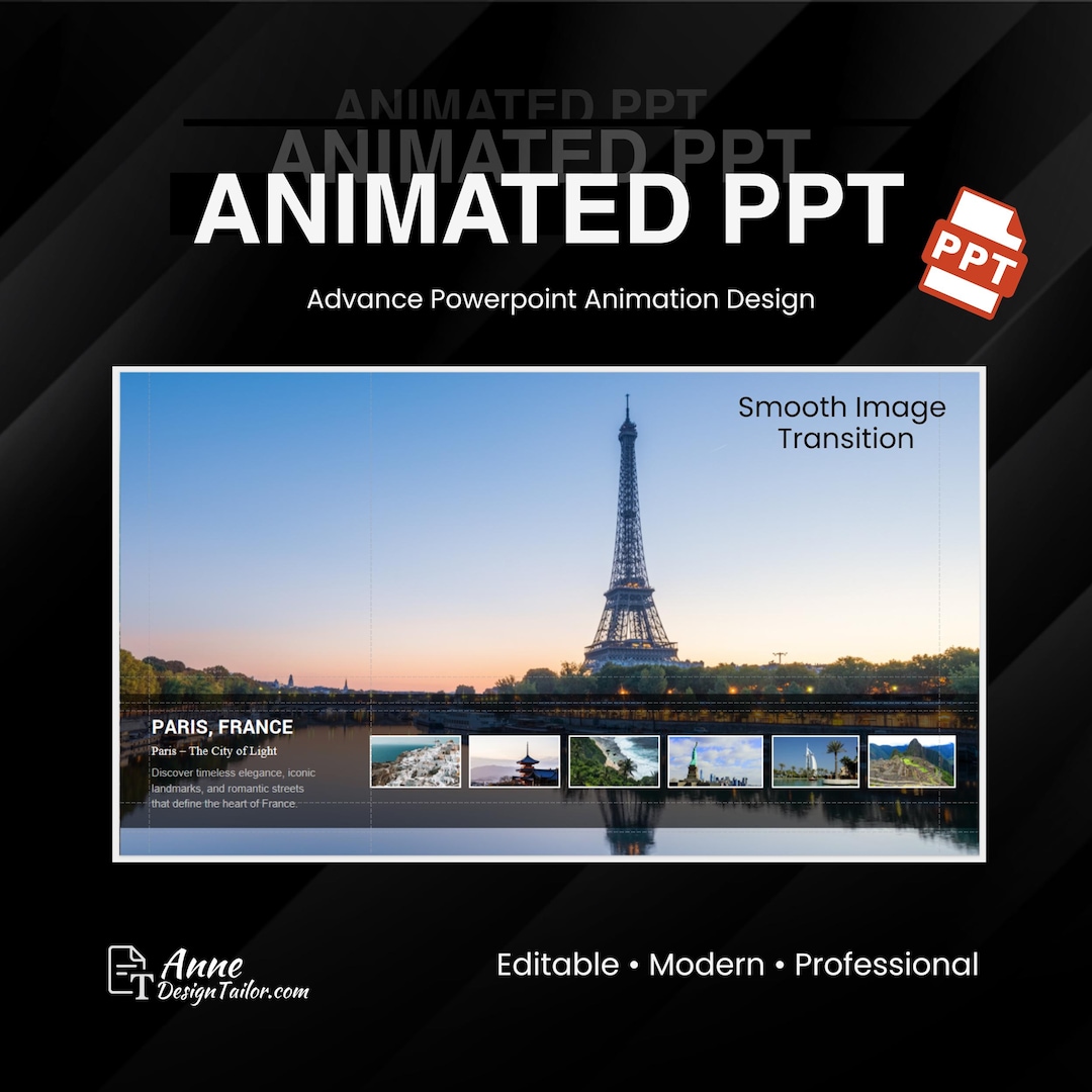 Animated Powerpoint Template, Smooth Transition PPT, Image Showcase ...
