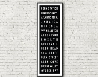 Oyster Bay Line LIRR Long Island Railroad New York Subway Art Print 11.75x36