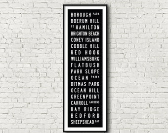 Brooklyn/Queens New York Subway Art Print 11.75x36