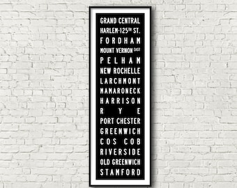 Stamford Line Metro North Railroad New York Subway Art Print 11.75x36