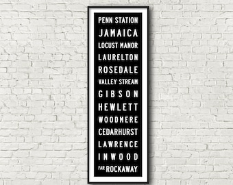 Far Rockaway Line LIRR Long Island Railroad New York Subway Art Print 11.75x36