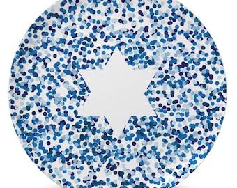 Confetti Star of David/Jewish Star Melamine Chanukah/Hannukah Plate