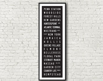Hempstead Line LIRR Long Island Railroad New York Subway Art Print 11.75x36