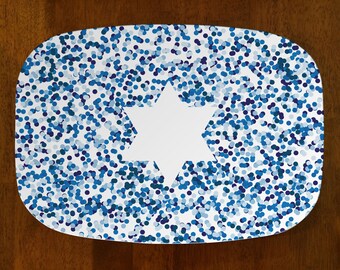 Confetti Star of David/Jewish Star Melamine Passover Pesach Challah Chag Plate/Platter/Tray/Plate