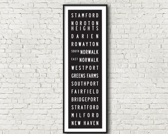 Metro North Stamford New Haven New York Connecticut Subway Art Print 11.75x36