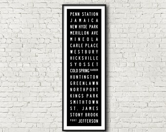 Port Jefferson Line LIRR Long Island Railroad New York Subway Art Print 11.75x36