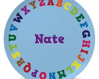 Personalized children's alphabet melamine plate
