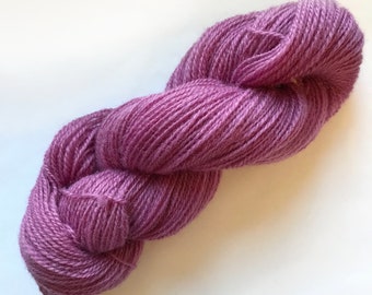 100% wool rug yarn, hand dyed, 300 yards, soft orchid, 2 skeins available