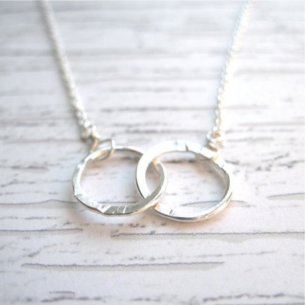 Sterling Silver Circles Sisters Necklace
