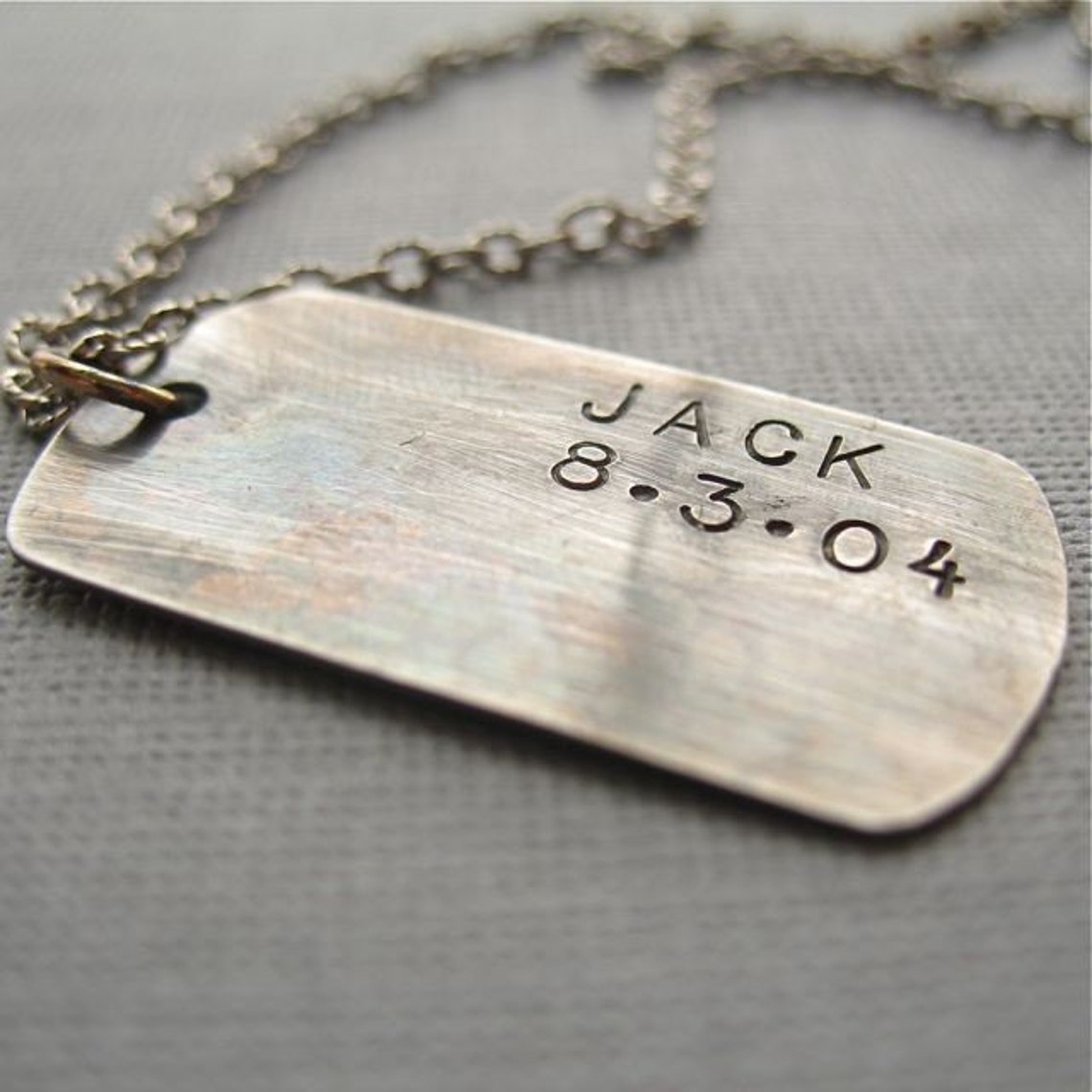 Mens Dog Tags Sterling Silver Custom Dog Tag Necklace Etsy