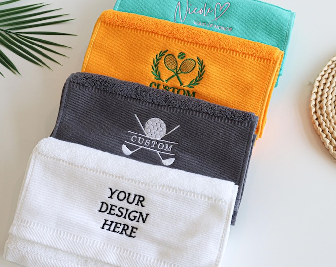 Toalla deportiva bordada personalizada, toalla de mano personalizada, con tu texto, toalla deportiva con logotipo, regalo para entrenador de fitness, toalla bordada, regalo para el Día del Padre