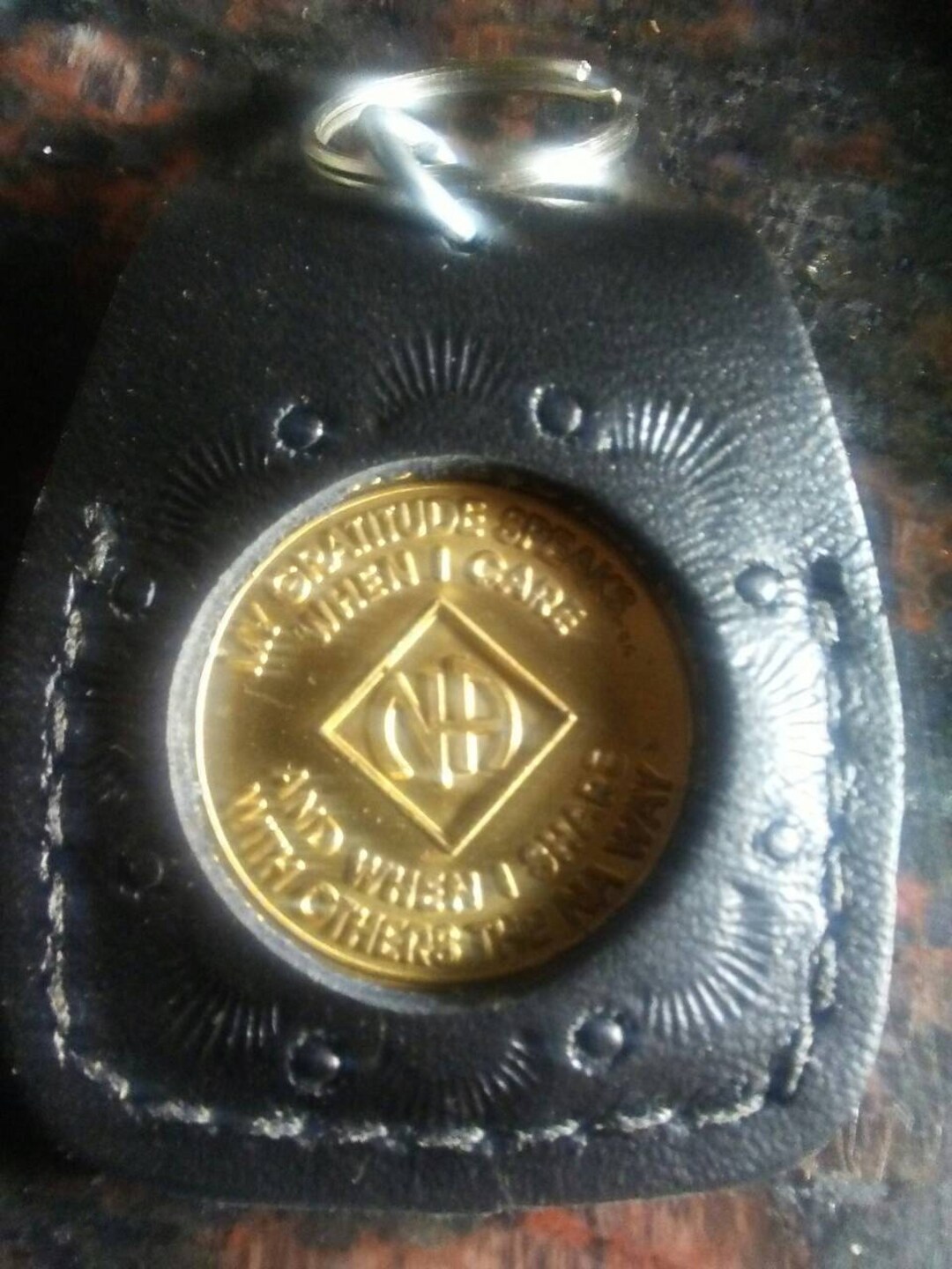 Sale! *AA *NA Recovery Medallion *handmade Black Leather Coin