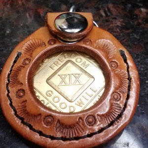 Where is Ur AA NA Recovery Medallion *Handmade Leather Coin Holder Keychain