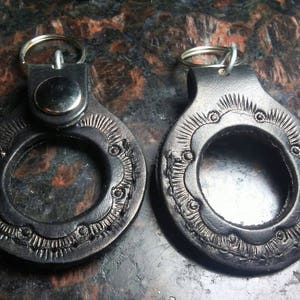 Handmade AA/NA Recovery Medallion CoinHolder Black Leather Keychain