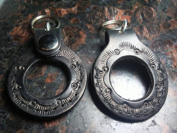 Handmade AA/NA Recovery Medallion Coinholder Black Leather