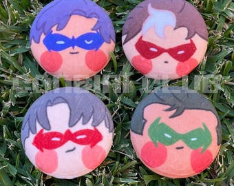 Batboys batfam soft minky squishy plush badges