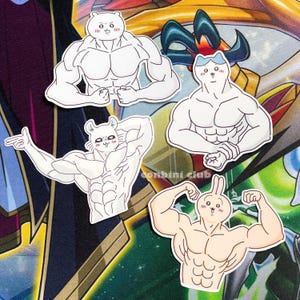 Buff Chiikawa Hachiware Usagi Momonga large die cut sticker