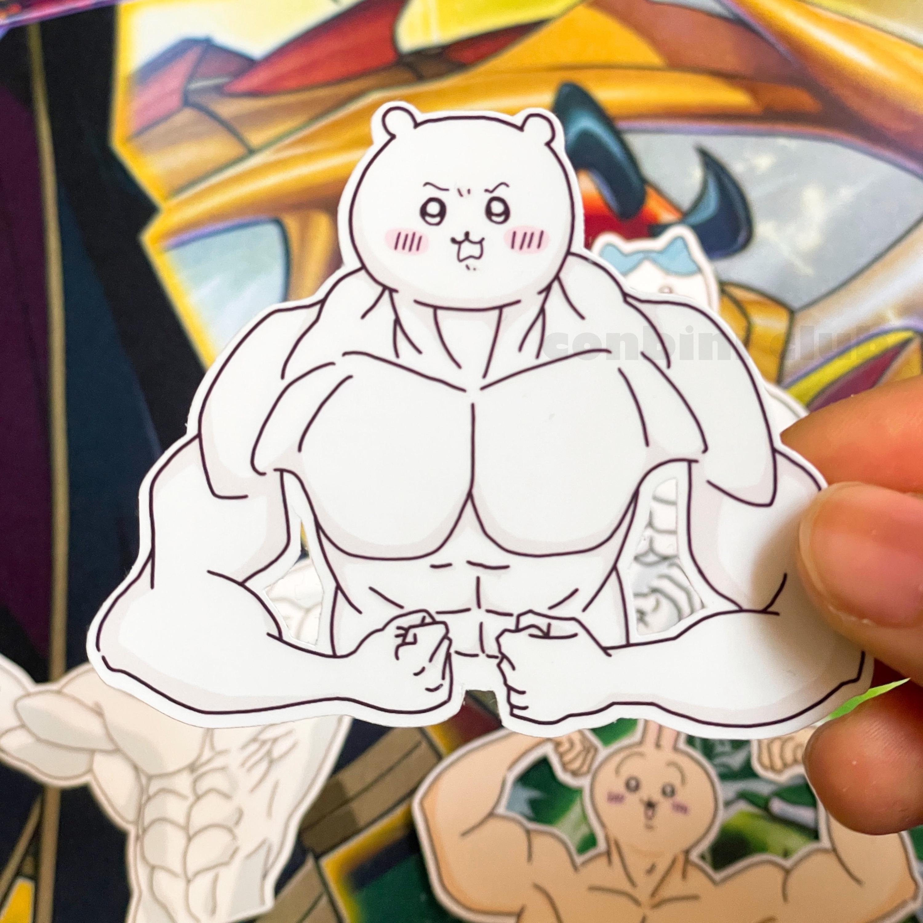 Buff Chiikawa Hachiware Usagi Momonga Large Die Cut Sticker - Etsy