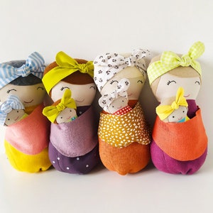 Modello di cucito per bambola in PDF, bambole per mamma e bambino, bambole di famiglia, tutorial per bambole di pezza, artigianato per bambini, fai da te, peluche ripieni, giocattoli fatti a mano, progetti per principianti