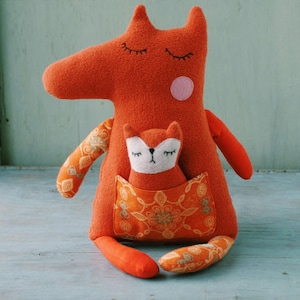 Volpe, cartamodello, PDF, peluche, volpe, peluche, PDF, peluche, peluche, volpe, modello giocattolo, modello animale giocattolo, bambola, peluche, tutorial, volpe