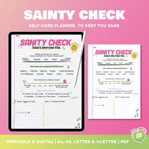 Planificador diario de autocuidado: edición sarcástica para un agradable control de la salud mental / PDF imprimible / A4, A5, carta y media carta