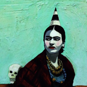Frida Looking Back: Original Mixed Media Artwork Print/Sherry Dooley/Easy download