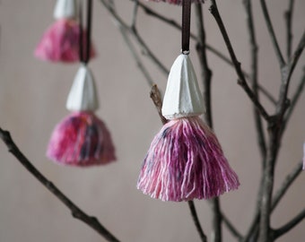 SALE: Pale pink gum blossom test pieces - one cast plaster and fibre ornament handmade in Australia by Emily Engel