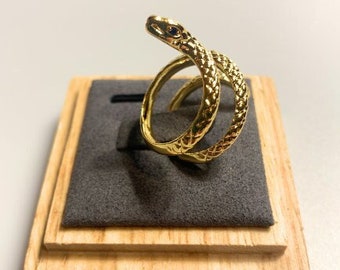 Gold Snake Ring | Adjustable Ring, Serpent Ring, Gothic Ring, Snake Jewellery, Snake Statement Jewellery