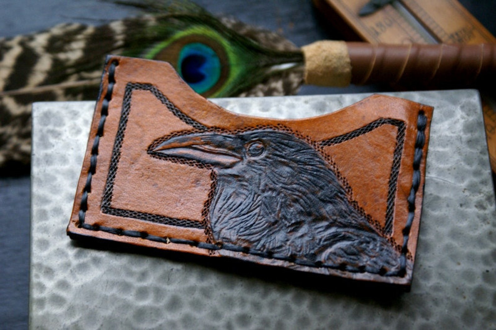 Leather Card Caseleather Business Card Caseleather Card Etsy