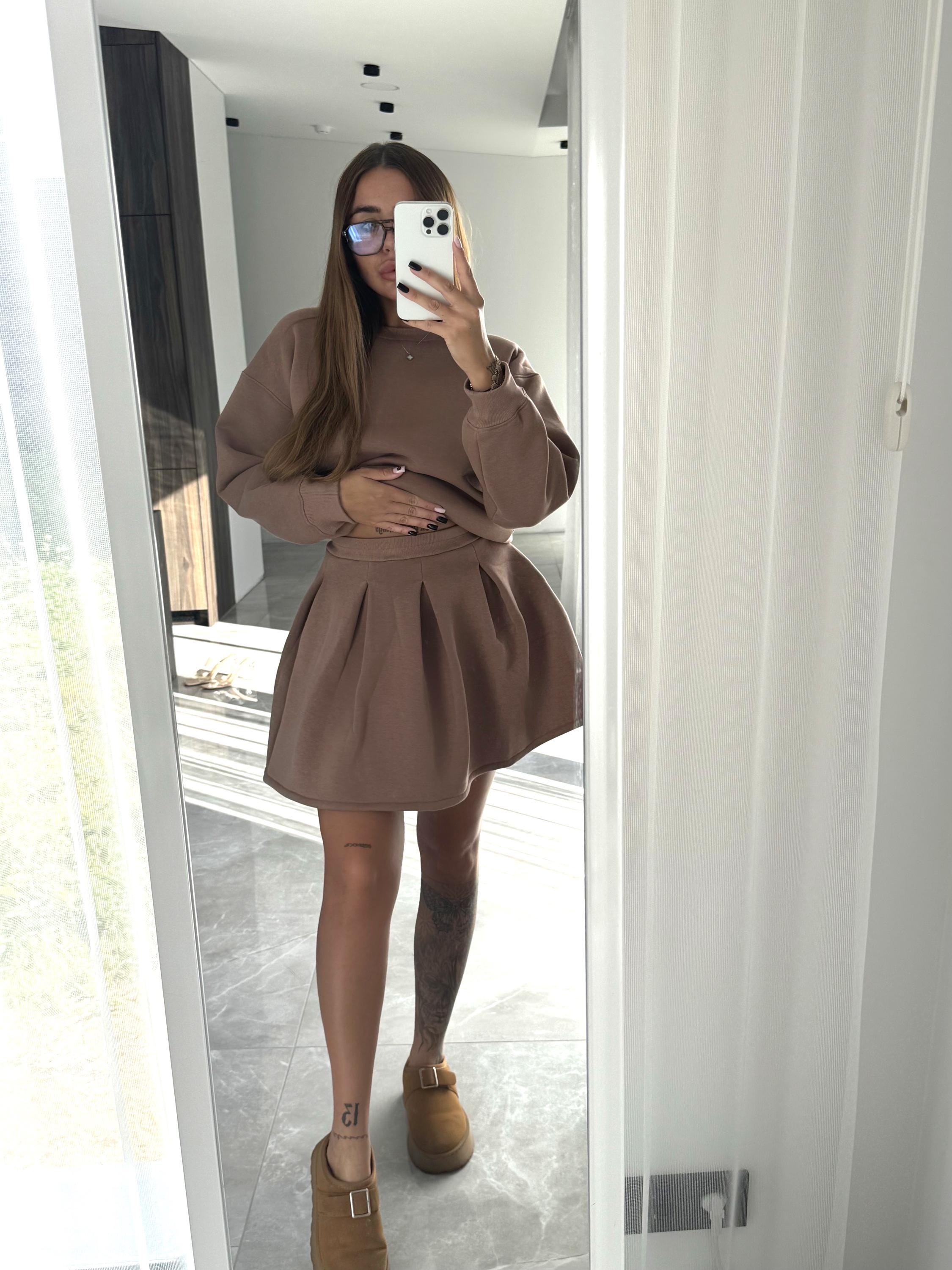 Cream Two Piece Set Jumper And Midi Skirt main image 1