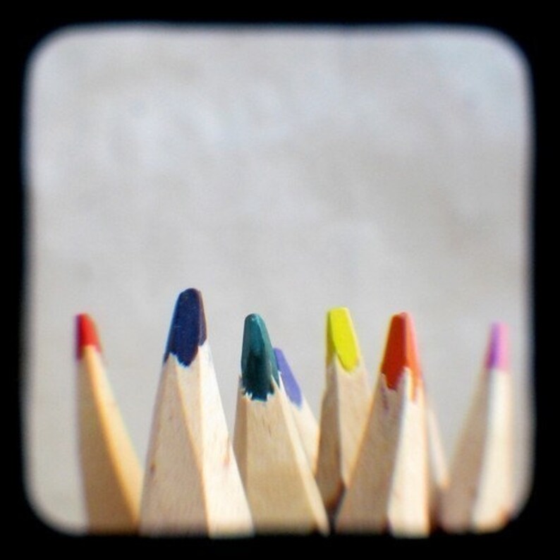 Nursery Decor Colored Pencils Photo Print 4x4 TtV Photography Etsy