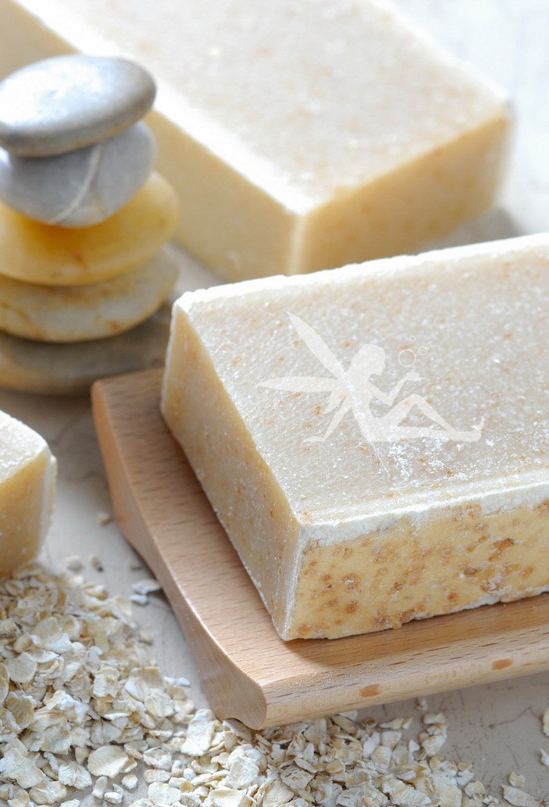 Oatmeal Honey with Goat Milk Natural Handmade Soap Fragrance Free image 1