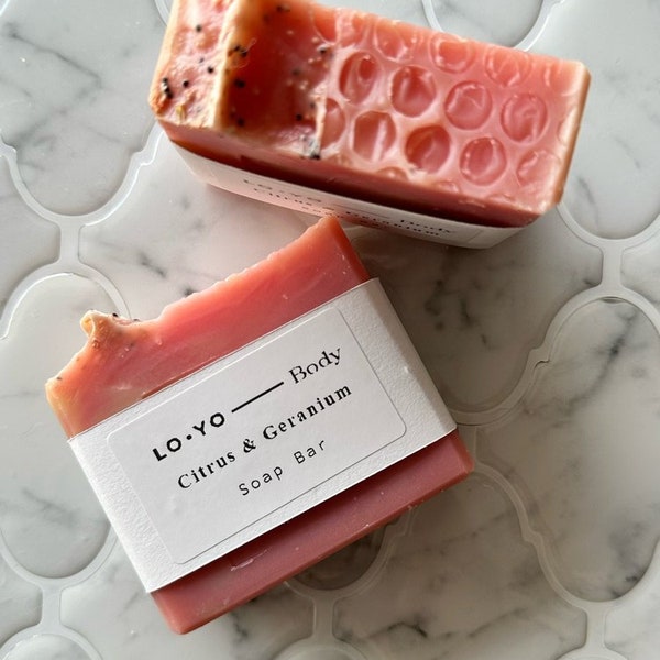 Citrus and Geranium | Soap Bar | Artisan Soap | Palm-Free | Luxuriously Scented Soap | Cold Process Soap