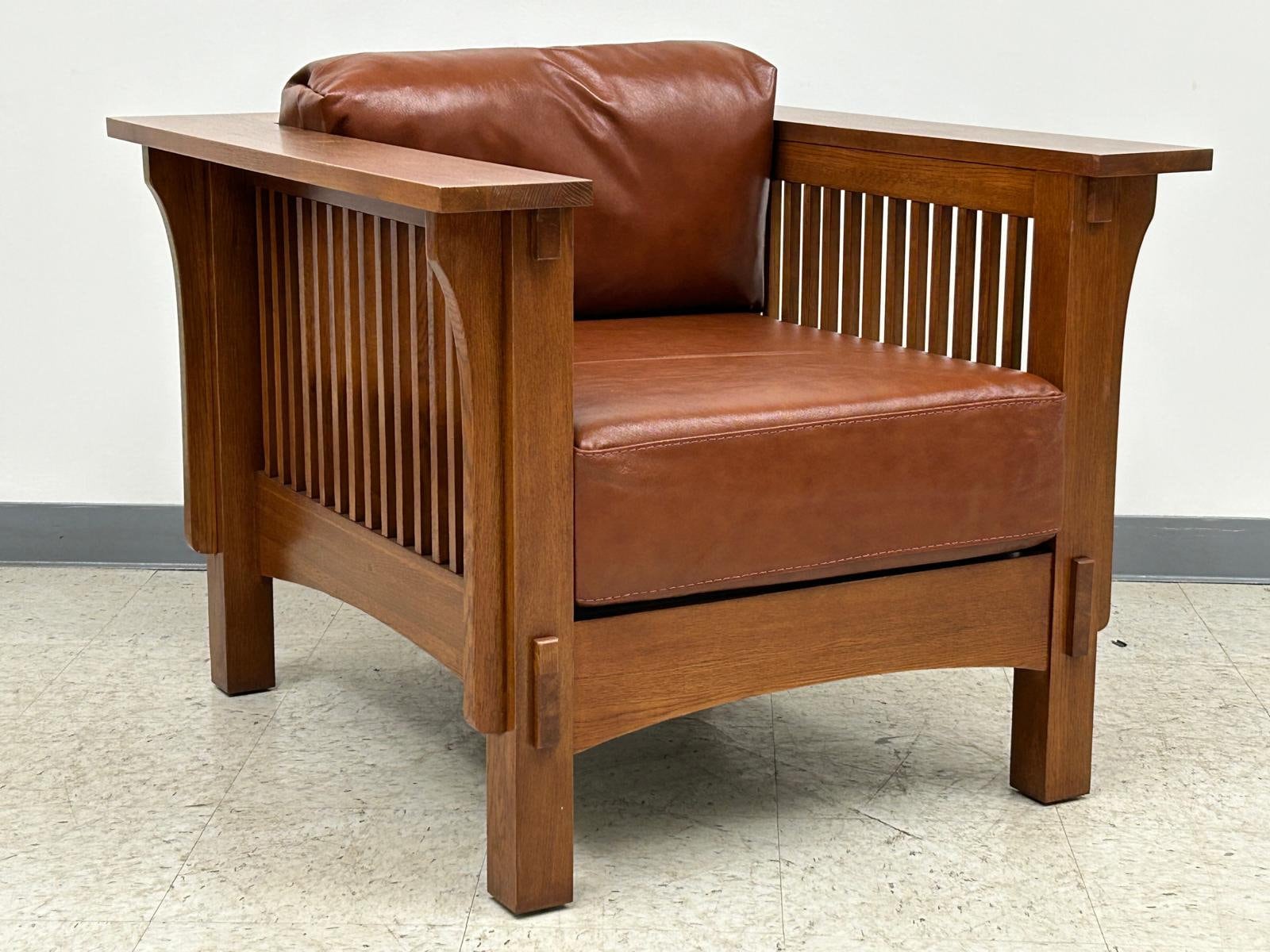 Craftsman Crofter Mission Style Arm Chair Russet Brown Leather - Etsy