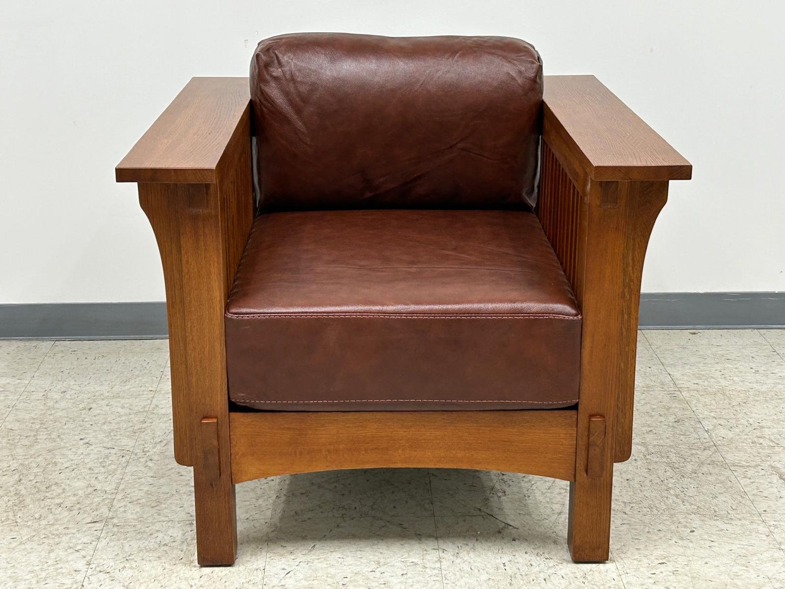 Craftsman Crofter Mission Style Arm Chair Chestnut Leather - Etsy