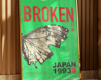 Vintage Japan Butterfly Poster: Retro Exhibition Art (Digital Download)