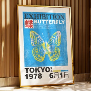 Schmetterling Print / Japanisches Poster / Ausstellungswandplakat / Japanische Wandkunst / Vintage Kunstdruck / Japandi Plakat / Digital Download