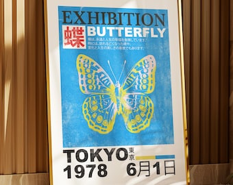 Butterfly Exhibition Poster: Vintage Japanese Art Print (Digital Download)