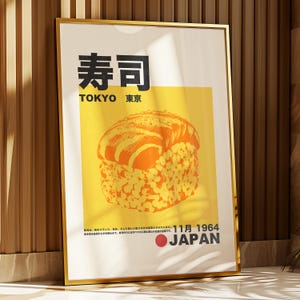 Pôster de sushi / Arte de parede de sushi / Impressão de arte de Tóquio / Pôster vintage / Pôster japonês / Pôster de parede de exposição / Download digital