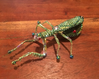 Fermaglio con mantide religiosa con strass