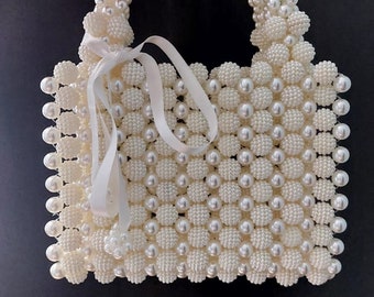 Beaded, Tote Bag, Handmade, Bag, Crystal, Pearl Handbag, Woman Handbag, Evening Bag