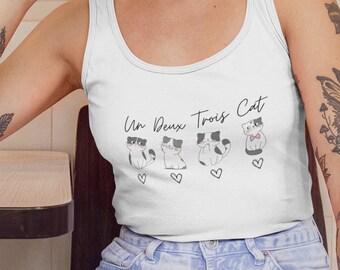 Trois cat, Un deux trois cat tank, Cat lover shirt, Un deux trois cat shirt, Un deux trois shirt, Un deux trois, Gift for cat lover