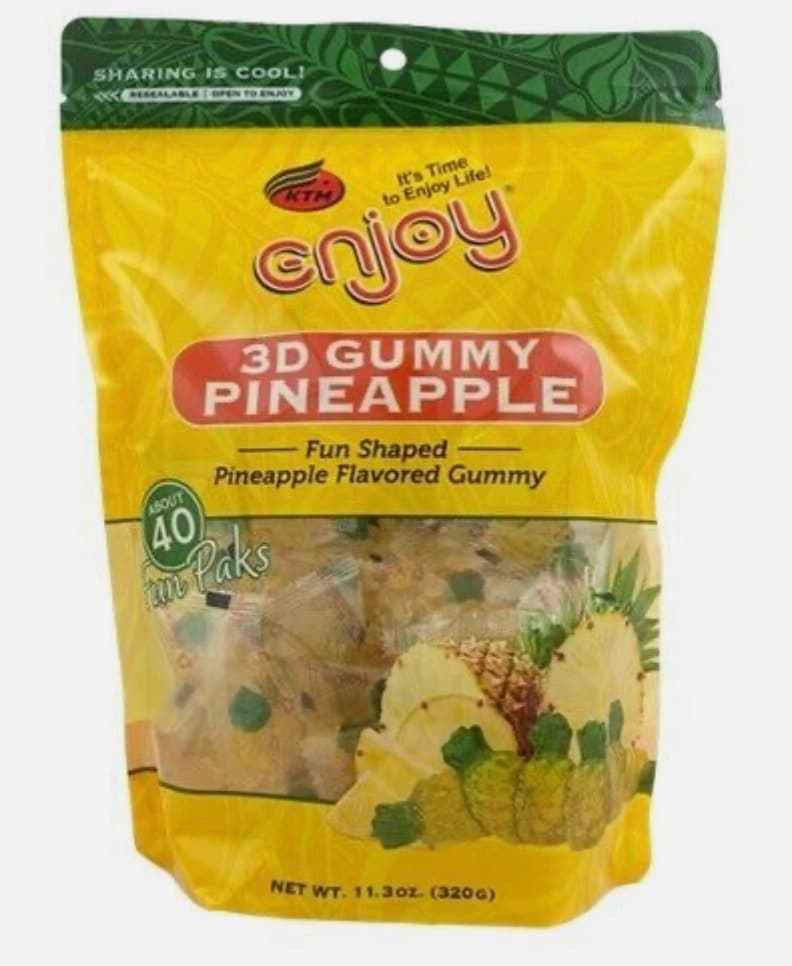 新品　164 GUMMYS Pineapple Yellow Ice Ber Pineapple 3D Gummies: Hawaii Tropical Fruit Snacks (11.3 Oz