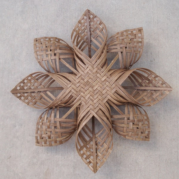 xxl Woven Star Christmas ornament extra large snowflake chubby chevron twill sculpture tree topper