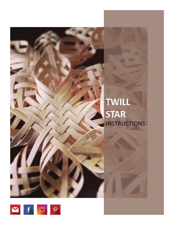 Woven Twill Star PDF digital instructions directions tutorial basket weaving instant download