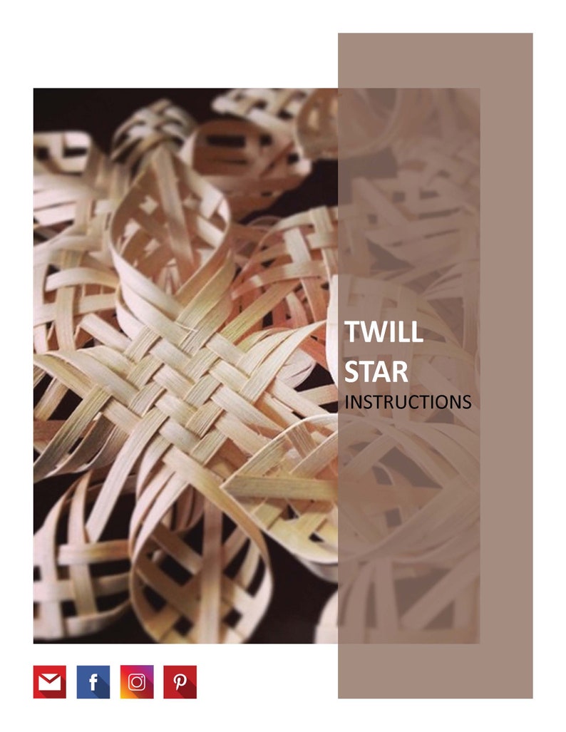 Puede incluir: Primer plano de una estrella tejida de madera marr&oacute;n claro. La estrella est&aacute; hecha de finas tiras de madera que se tejen juntas para crear un patr&oacute;n complejo. El texto "TWILL STAR INSTRUCTIONS" es visible en el fondo.